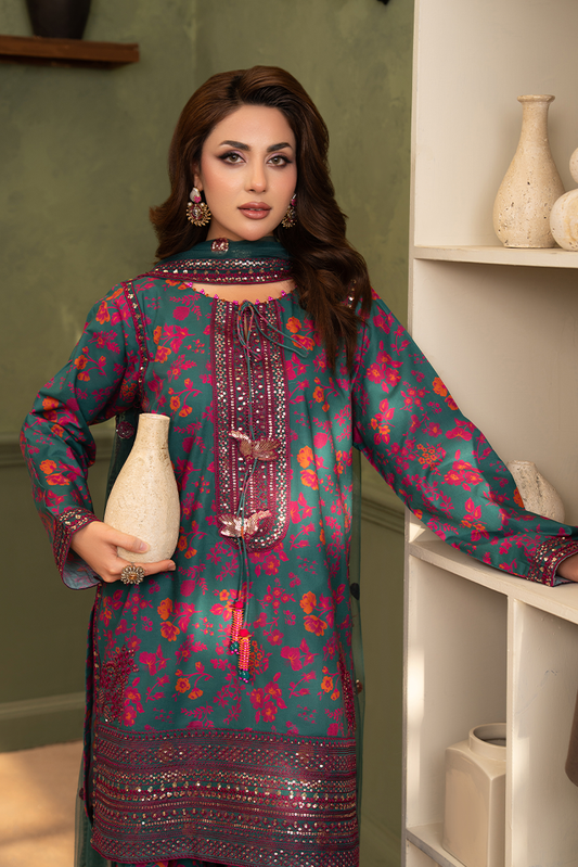 Picture of Ellena - 3-PC Stitched Embroidered Suit - Available at Raja Sahib