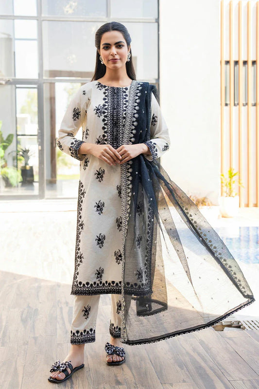 Ellena - 3-PC Stitched Embroidered Suit