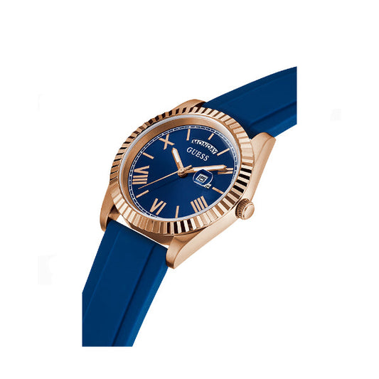 Picture of Guess Classic Blue Silicone Strap Blue Dial Quartz Watch for Gents - GW0335G2 - Available at Raja Sahib