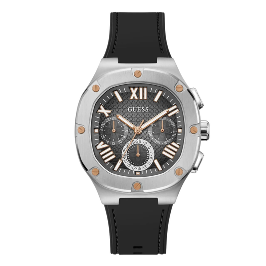 Guess Black Silicone Strap Black Dial Chronograph Quartz Watch for Gents - GW0571G1