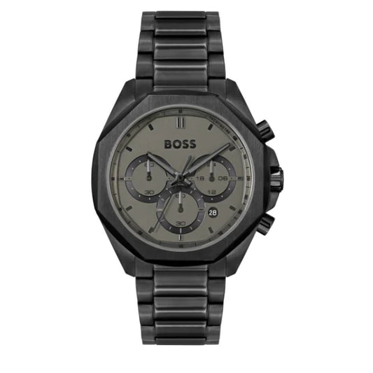 Hugo Boss Cloud Grey Stainless Steel Grey Dial Chronograph Quartz Watch For Gents - 1514016