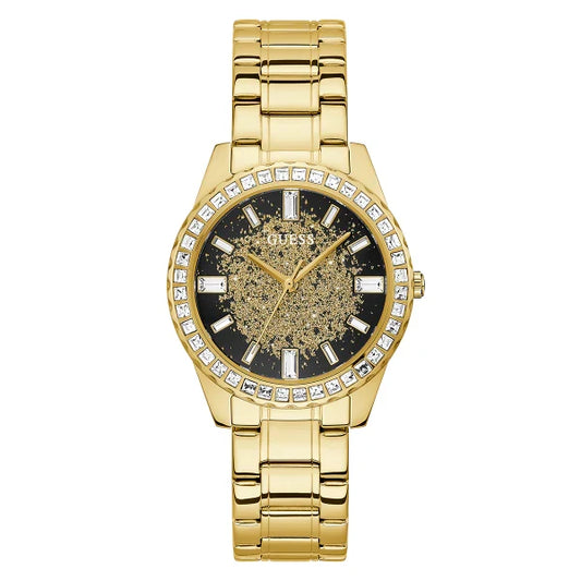 Picture of Guess Glitter Burst Gold Stainless Steel Gold Dial Quartz Watch for Ladies - GW0405L2 - Available at Raja Sahib