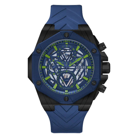 Picture of Guess Formula Blue Silicone Strap Blue Dial Quartz Watch for Gents - GW0579G3 - Available at Raja Sahib
