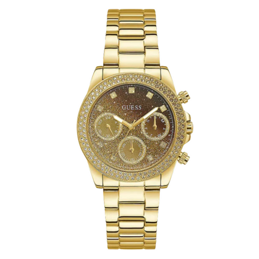 Picture of Guess Sol Gold Stainless Steel Gold Dial Quartz Watch for Ladies - GW0483L2 - Available at Raja Sahib