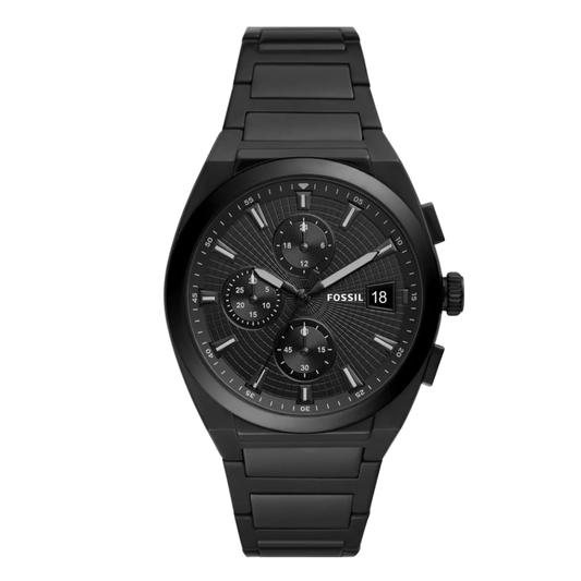 Picture of Fossil Everett Black Stainless Steel Black Dial Chronograph Quartz Watch for Gents - FS5797 - Available at Raja Sahib