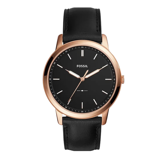 Picture of Fossil Black Leather Strap Black Dial Quartz Watch for Gents - FS5376 - Available at Raja Sahib