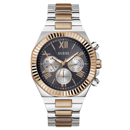 Picture of Guess Equity Two-tone Stainless Steel Black Dial Chronograph Quartz Watch for Gents - GW0703G4 - Available at Raja Sahib