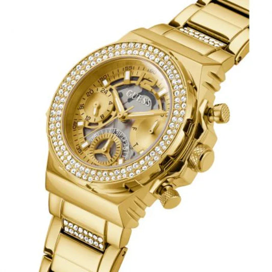 Picture of Guess Fusion Gold Stainless Steel Gold Dial Chronograph Quartz Watch for Ladies - GW0552L2 - Available at Raja Sahib