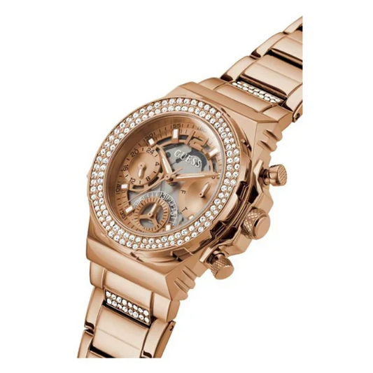 Picture of Guess Fusion Rose Gold Stainless Steel Rose Gold Dial Chronograph Quartz Watch for Ladies - GW0552L3 - Available at Raja Sahib