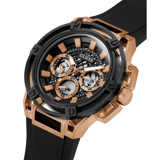Picture of Guess Matrix Black Silicone Strap Black Dial Quartz Watch for Gents - GW0423G5 - Available at Raja Sahib