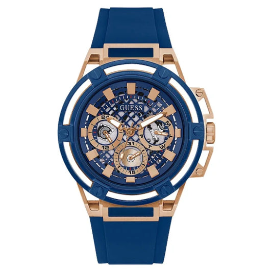 Picture of Guess Matrix Blue Silicone Strap Blue Dial Quartz Watch for Gents - GW0423G1 - Available at Raja Sahib