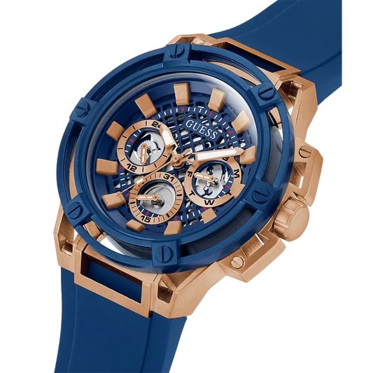 Picture of Guess Matrix Blue Silicone Strap Blue Dial Quartz Watch for Gents - GW0423G1 - Available at Raja Sahib
