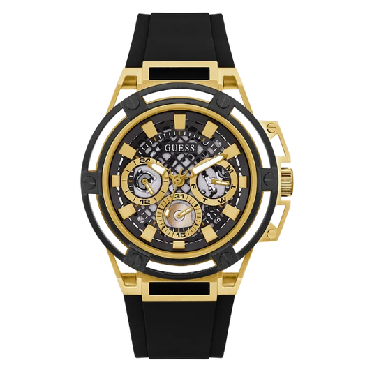 Picture of Guess Matrix Black Silicone Strap Black Dial Quartz Watch for Gents - GW0423G2 - Available at Raja Sahib