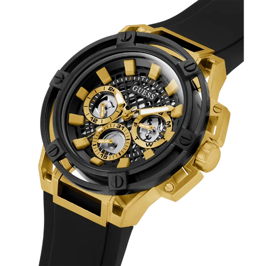 Picture of Guess Matrix Black Silicone Strap Black Dial Quartz Watch for Gents - GW0423G2 - Available at Raja Sahib
