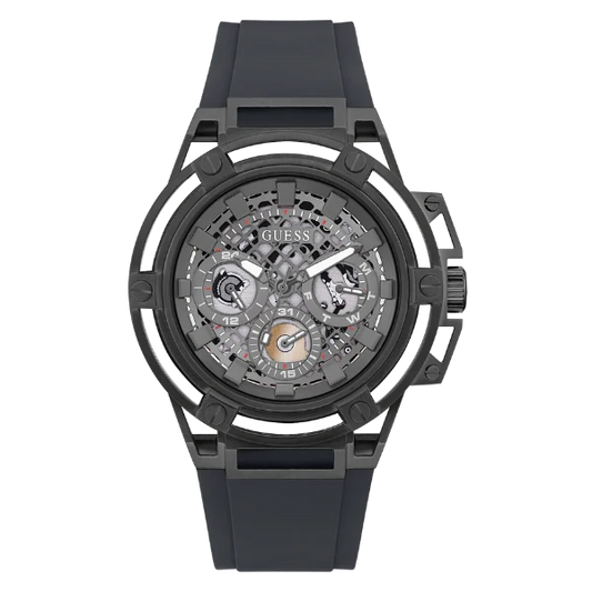 Picture of Guess Matrix Grey Silicone Strap Grey Dial Quartz Watch for Gents - GW0423G3 - Available at Raja Sahib