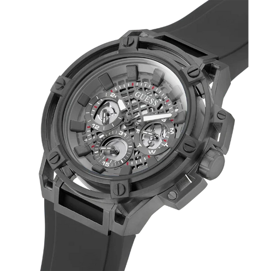 Picture of Guess Matrix Grey Silicone Strap Grey Dial Quartz Watch for Gents - GW0423G3 - Available at Raja Sahib