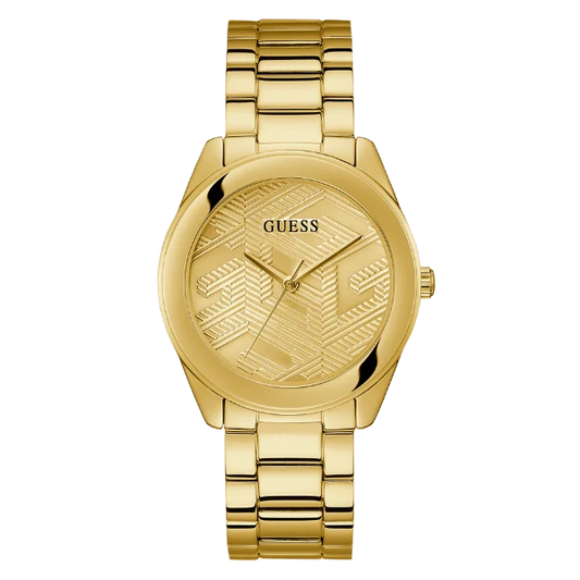Picture of Guess Cubed Gold Stainless Steel Gold Dial Quartz Watch for Ladies - GW0606L2 - Available at Raja Sahib