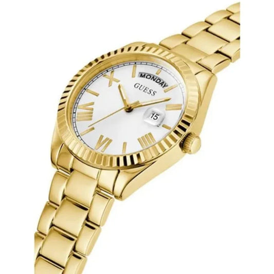 Picture of Guess Luna Gold Stainless Steel Silver Dial Quartz Watch for Ladies - GW0308L2 - Available at Raja Sahib
