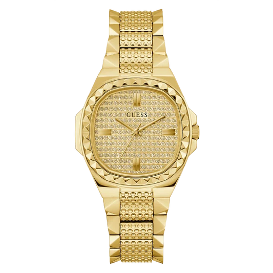 Picture of Guess Rebellious Gold Stainless Steel Gold Dial Quartz Watch for Ladies - GW0601L1 - Available at Raja Sahib