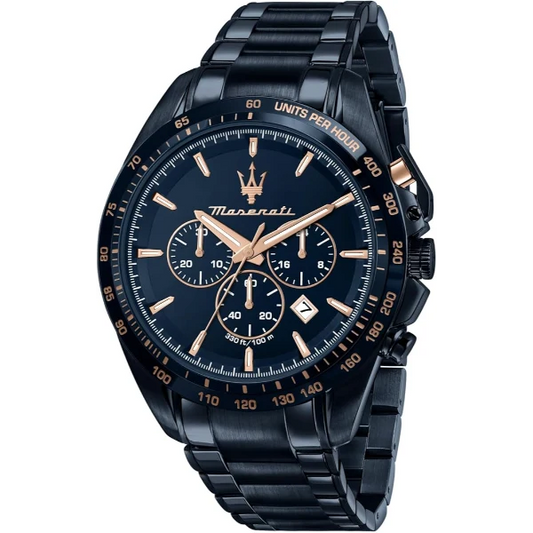 Maserati Traguardo Blue Stainless Steel Blue Dial Quartz Watch for Gents - R8873612054
