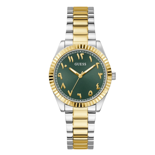 Picture of Guess Luna Two-tone Stainless Steel Green Dial Quartz Watch for Ladies - GW0735L2 - Available at Raja Sahib