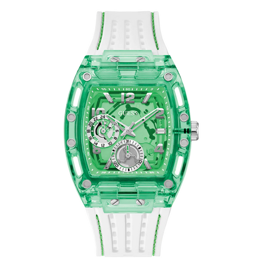 Picture of Guess Phoenix White Silicone Green Dial Quartz Watch for Gents - GW0499G10 - Available at Raja Sahib