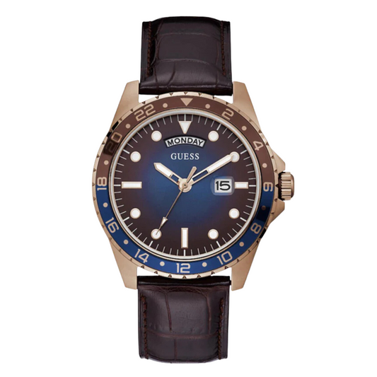Picture of Guess Comet Black Leather Strap Multi Dial Quartz Watch for Gents - GW0221G2 - Available at Raja Sahib