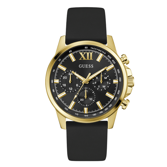 Picture of Guess Black Silicone Strap Black Dial Quartz Watch for Gents - GW0913G2 - Available at Raja Sahib