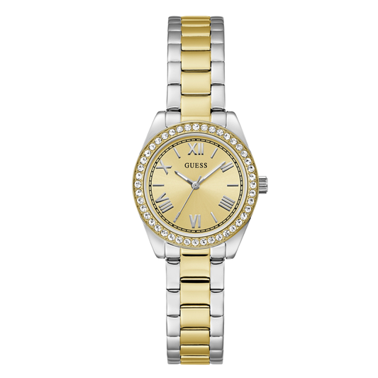 Picture of Guess Two-tone Stainless Steel Yellow Gold Dial Quartz Watch for Ladies - GW0841L2 - Available at Raja Sahib