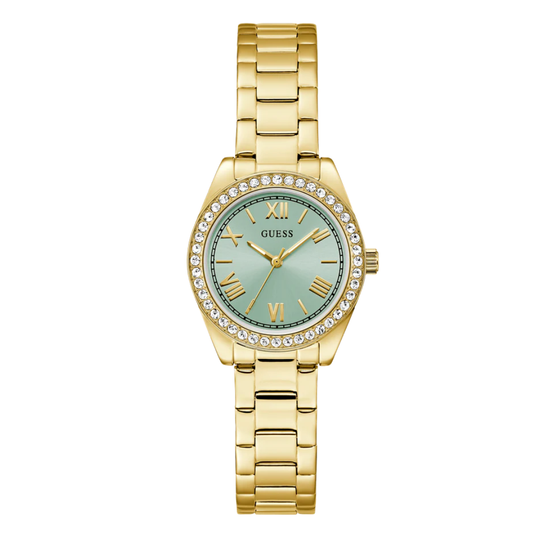 Picture of Guess Gold Stainless Steel Green Dial Quartz Watch for Ladies - GW0841L5 - Available at Raja Sahib