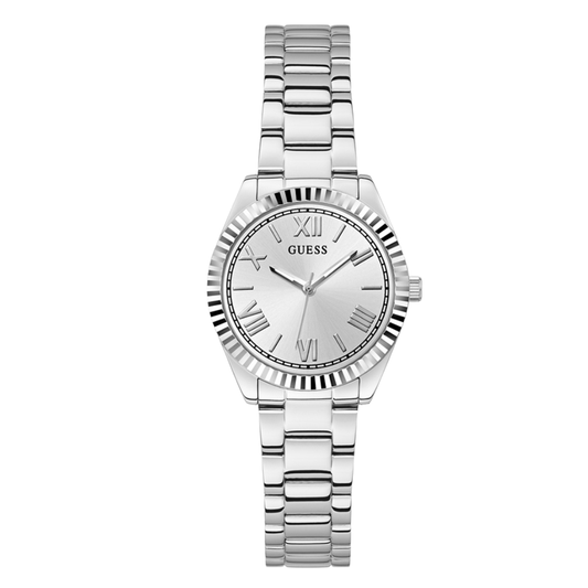 Picture of Guess Silver Stainless Steel Silver Dial Quartz Watch for Ladies - GW0687L1 - Available at Raja Sahib
