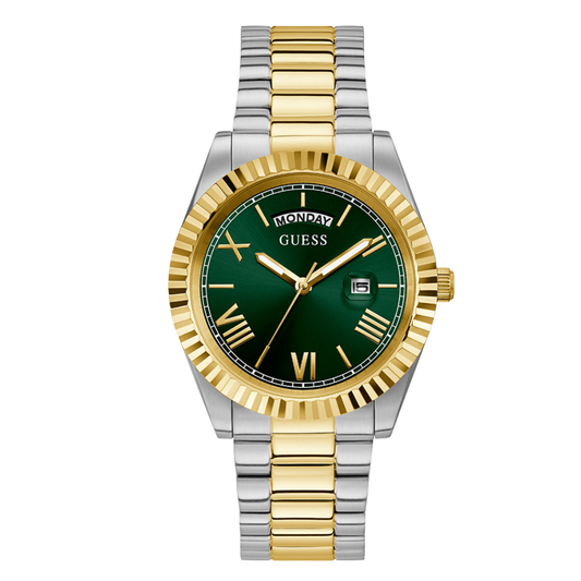 Picture of Guess Two-tone Stainless Steel Green Dial Quartz Watch for Gents - GW0265G8 - Available at Raja Sahib