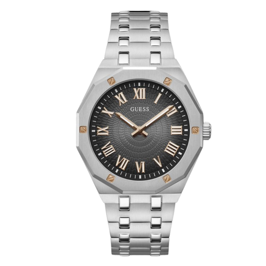 Picture of Guess Silver Stainless Steel Black Dial Quartz Watch for Gents - GW0575G1 - Available at Raja Sahib