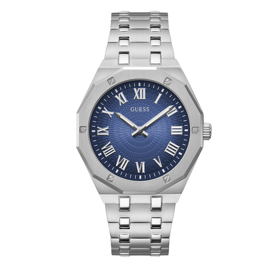 Picture of Guess Silver Stainless Steel Blue Dial Quartz Watch for Gents - GW0575G4 - Available at Raja Sahib