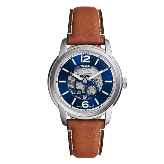 Picture of Fossil Brown Leather Strap Blue Dial Heritage Automatic Watch for Gents - ME3263 - Available at Raja Sahib