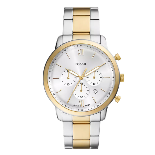 Picture of Fossil Two-tone Stainless Steel Silver Dial Chronograph Quartz Watch for Gents - FS-6112 - Available at Raja Sahib
