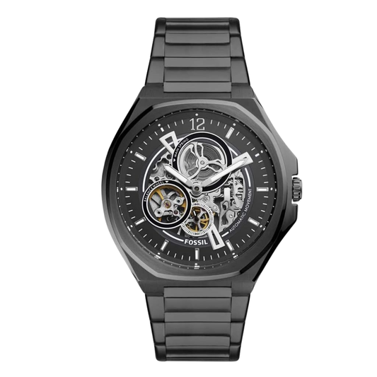 Picture of Fossil Black Stainless Steel Black Dial Automatic Watch for Gents - BQ2621 - Available at Raja Sahib