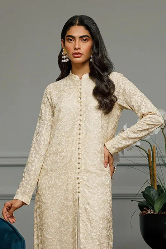 Picture of Threads & Motifs - Chiffon Embroidered Gown - 8421 - Available at Raja Sahib