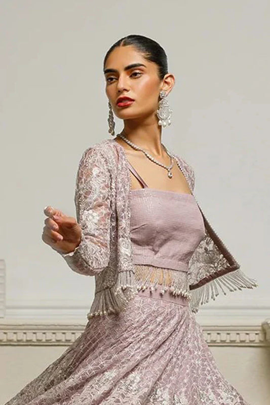 Picture of Threads & Motifs - Embroidered Jacket With Lehenga - 8569 - Available at Raja Sahib
