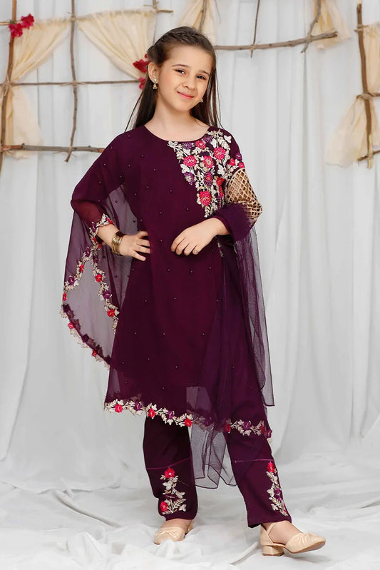 Picture of <!--bpb-->Modest - Pearl Cape Shirt Kids - Purple - Available at Raja Sahib