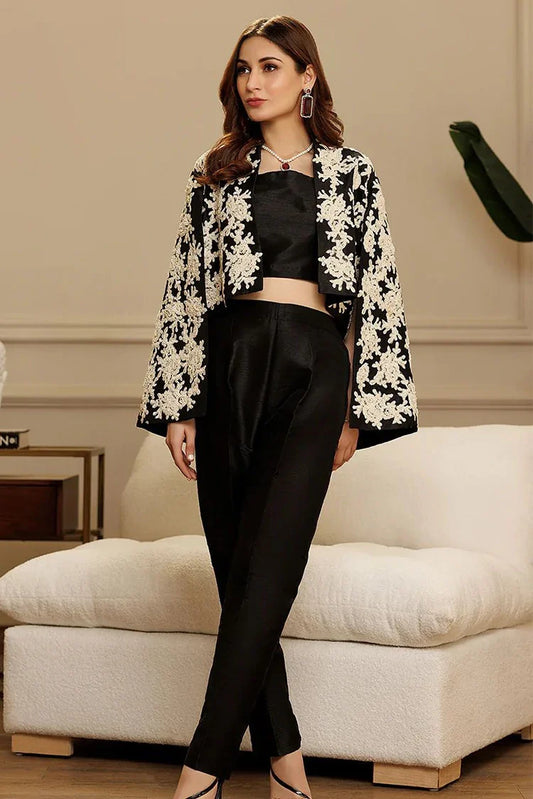 Picture of Threads & Motifs - Embroidered Jacket With Trouser - 8723 - Available at Raja Sahib