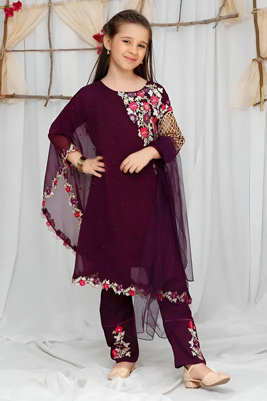 Picture of Modest - Pearl Cape Shirt - Purple - Available at Raja Sahib