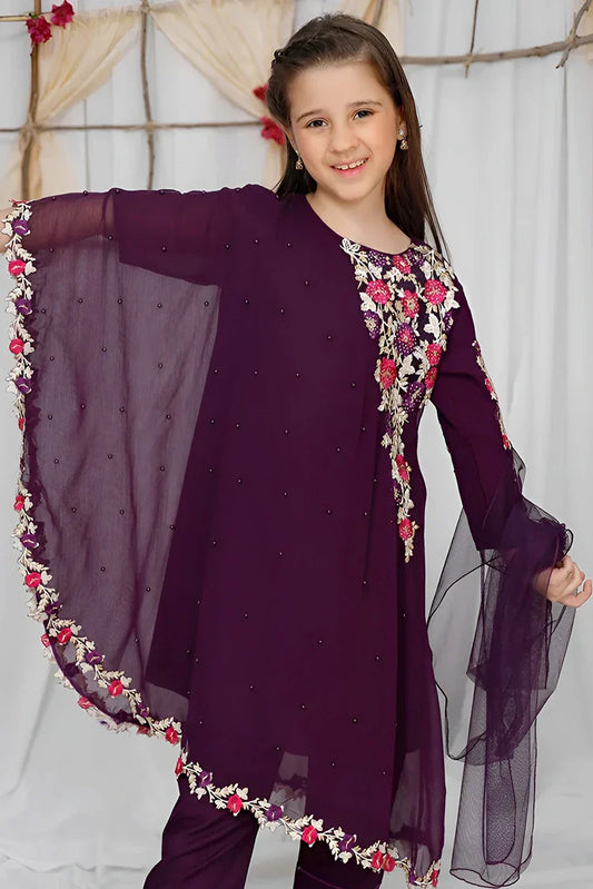 Picture of Modest - Pearl Cape Shirt - Purple - Available at Raja Sahib