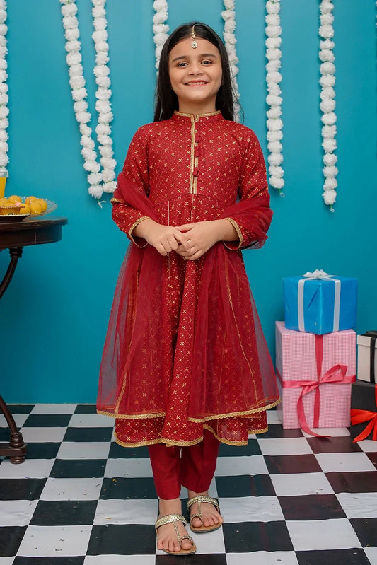 Picture of Modest - Toddlers 3 Piece Frock - 9280 - Available at Raja Sahib