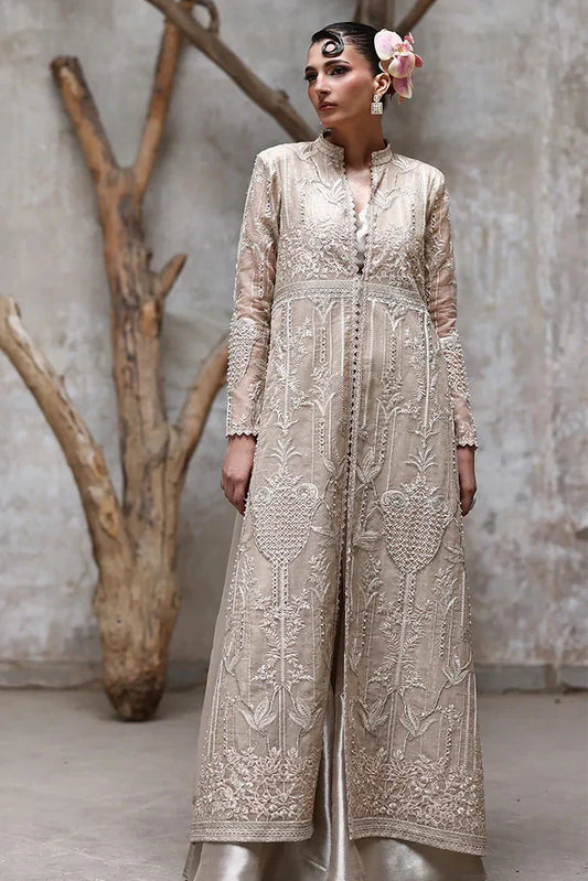 Picture of Threads & Motifs - Embroidered Jacket With Gharara - 9640 - Available at Raja Sahib