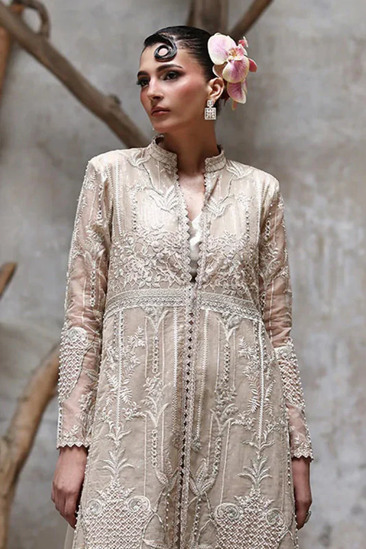 Picture of Threads & Motifs - Embroidered Jacket With Gharara - 9640 - Available at Raja Sahib