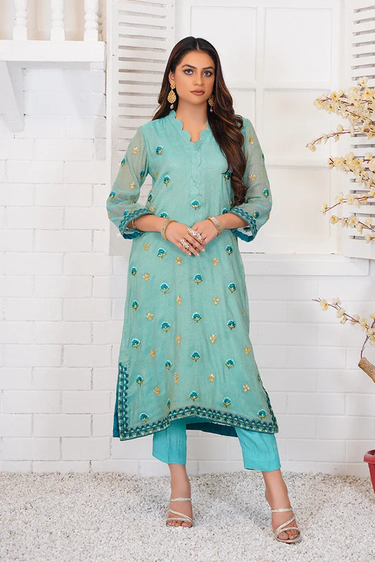 Picture of Anayra Amal - Ibtida RTW Collection - Soft Turqouise - 2 PC - Khwab - Available at Raja Sahib