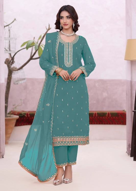Picture of Abaan Zohan - Ada - Sea Green - 3 Piece - Available at Raja Sahib