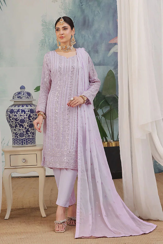 Picture of Abaan Zohan - Chandni - Lilac - 3 Piece - Available at Raja Sahib