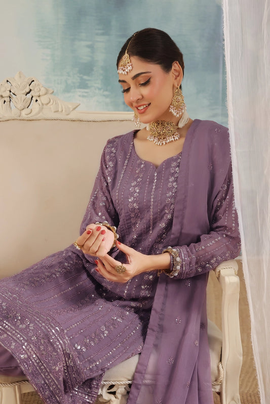 Picture of Abaan Zohan - Chandni - Purple - 3 Piece - Available at Raja Sahib